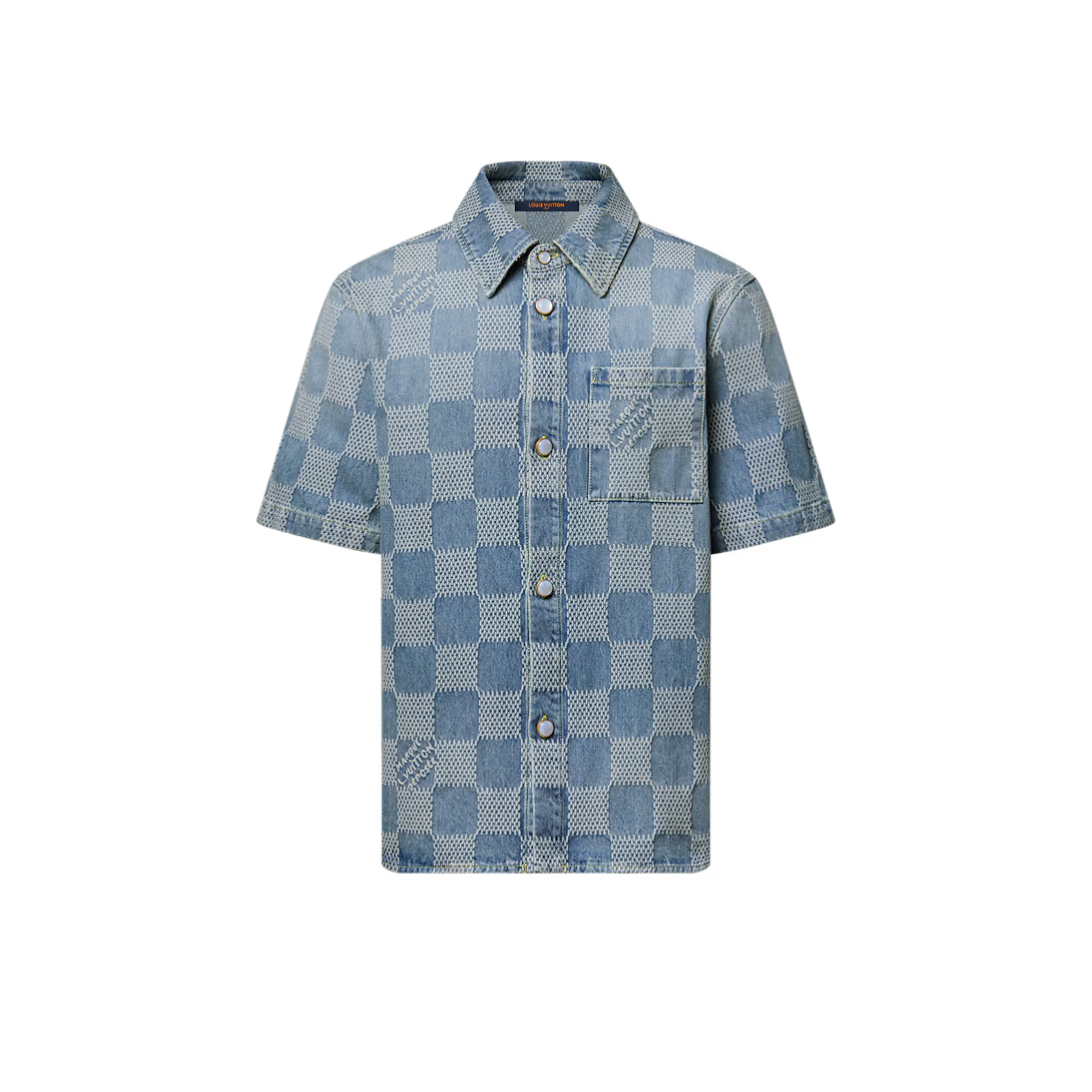 Camisa blanca de vestir con detalles azules para hombre con estilo casual elegante